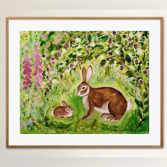 Oil Painting by Aren Dummer | Art | Bramble Bunnies Art Print Secret ...